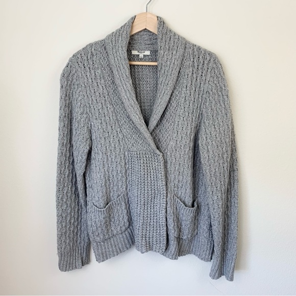 Madewell Gray Shawl Collar Cardigan Sweater - Picture 2 of 11
